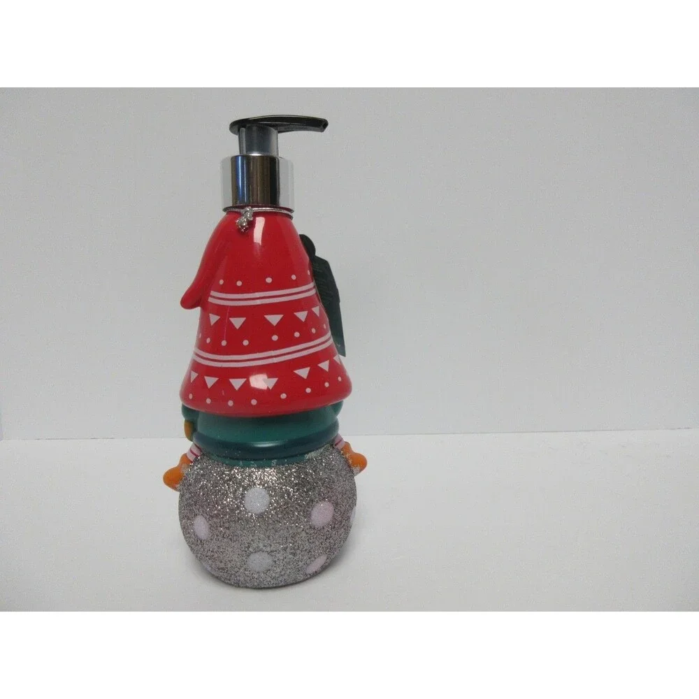 Holly Jolly Vanilla Frosting Gnome Refillable Hand Soap Dispenser Christmas